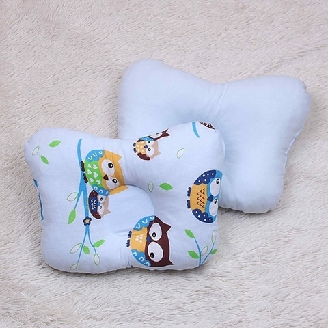 Ортопедическая подушка  Совушка для новорожденных (голубая)