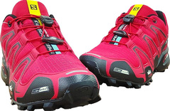 Красные кроссовки демисезонные мужские Salomon Speedcross 3 A-2054 Red Black.