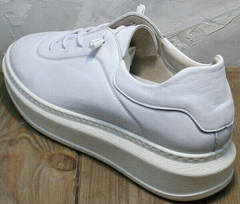 Городские кроссовки женские белые кожаные Rozen M-520 All White.