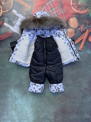 Комбінезон з курткою зимовий дитячий Look Пухнастик LV чорний з білим