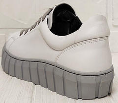 Кеды женские белые кроссовки на платформе Guero G146 508 04 White Gray.