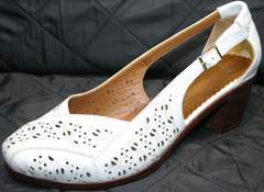 Туфли женские на низком каблуке Marani Magli 031 405 White.