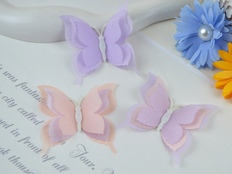 Заготовки для метеликів з блискучої органзи бузкові (на 2 метелика)