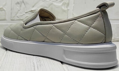 Летние туфли слипоны бежевые женские Alpino 21YA-Y2859 Cream.