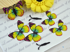Метелики СЕРЕДНІ з тканини вирізані лимонні №35