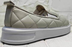 Бежевые слипоны туфли на невысокой платформе женские Alpino 21YA-Y2859 Cream.