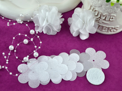 Заготовки для квітки з блискучої органзи білі