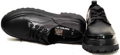 Женские кожаные туфли на низком каблуке типа dr martens туфли Marani magli M-237-06-18 Black.