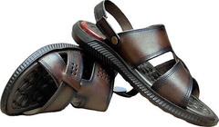 Летние шлепки мужские кожаные Pegada 133156-02 Dark Brown.