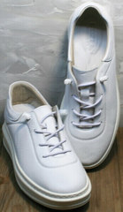 Осенние кроссовки кеды кожаные белые женские Rozen M-520 All White.