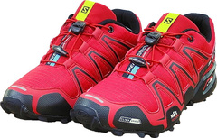 Непромокаемые кроссовки мужские демисезонные Salomon Speedcross 3 A-2054 Red Black.