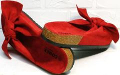 Красивые сандалии шлепки birkenstock женские Comer SAR-15 Red.