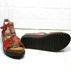 Красные босоножки сандали женские кожаные Rifellini Rovigo 375-1161 Rad.