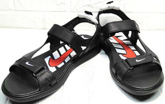 Стильные босоножки сандали найк мужские Nike 40-3 Leather Black.