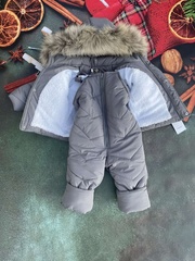 Комбінезон з курткою зимовий дитячий Look Пухнастик сірий