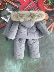Комбінезон з курткою зимовий дитячий Look Пухнастик сірий