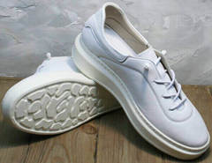 Белые женские кожаные кроссовки на каждый день Rozen M-520 All White.