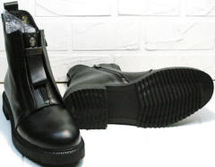 Кожаные демисезонные модные черные ботинки Tina Shoes 292-01 Black.