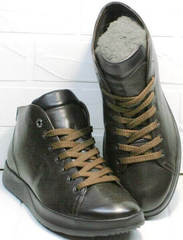Стильные мужские ботинки кеды весна осень Ikoc 1770-5 B-Brown.