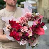 Photo of Interesting pink bouquet with protea «Exotic Embrace»