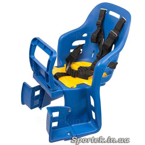 Пластмассовое велосипедное кресло для детей от 1 года и весом до 22 кг синее
