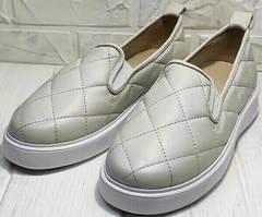 Модные слипоны туфли кожаные женские Alpino 21YA-Y2859 Cream.