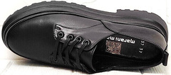 Кожаные туфли на шнурках женские Marani magli M-237-06-18 Black.