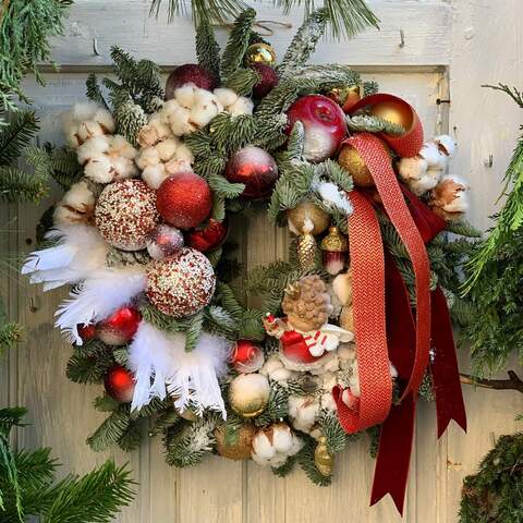 Christmas Wreath «Sweet Angel», Flowers: Nobilis