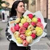 Photo of Bouquet of multicolored exclusive peonies «Colored offer»