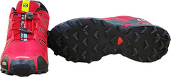 Светящиеся кроссовки саломон мужские Salomon Speedcross 3 A-2054 Red Black.