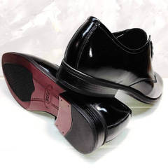Классические черные туфли мужские кожаные Ikoc 2118-6 Patent Black Leather.