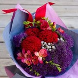 Photo of Bouquet «Juicy berries» with a busy celosia