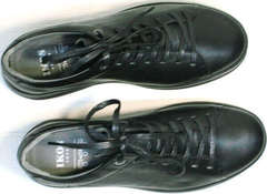 Кожаные черные кроссовки для ходьбы весна осень Ikoc 1725-1 Black.