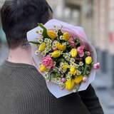 Photo of Cute bright bouquet with tulips «Her Smile»