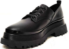 Модные туфли женские на низком каблуке Marani magli M-237-06-18 Black.