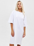 Платье-футболка белое с удлиненным рукавом Love&Live фото 2