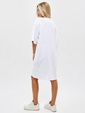 Платье-футболка белое с удлиненным рукавом Love&Live фото 3