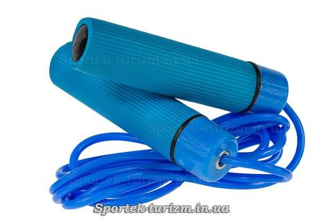Скакалка с подшипниками и шнуром 2,7 м Zelart FI-5108 синяя