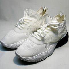 Тканевые кроссовки белые женские El Passo KY-5 White.