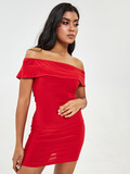 Платье-чехол мини красное с воланом по груди Love&Live фото 2
