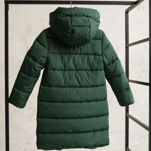 Дитяче,підліткове зимове пальто для хлопчиків та дівчат у зеленому кольорі