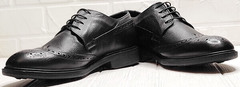 Черные туфли броги мужские Luciano Bellini C3801 Black.