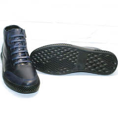 Кожаные мужские ботинки на толстой подошве Luciano Bellini BC2802 L Blue.