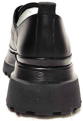 Черные кожаные туфли на широком каблуке женские Marani magli M-237-06-18 Black.