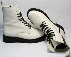 Зимние ботинки женские кожаные с мехом Ari Andano 740 Milk Black.