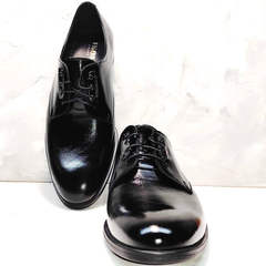 Классические мужские туфли на шнуровке Ikoc 2118-6 Patent Black Leather.