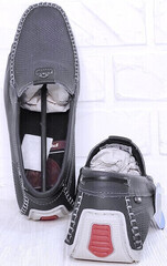 Мужские кожаные туфли мокасины лето Pegada 140721-10 Ash Blue.