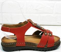 Красные женские босоножки сандали на танкетке Rifellini Rovigo 375-1161 Rad.