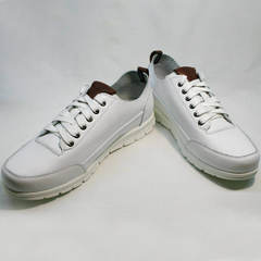 Белые кроссовки натуральная кожа Faber 193909-3 White.