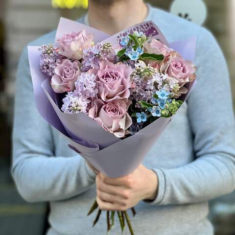 Photo of Delicate bouquet with lilac «Lavender Shade»